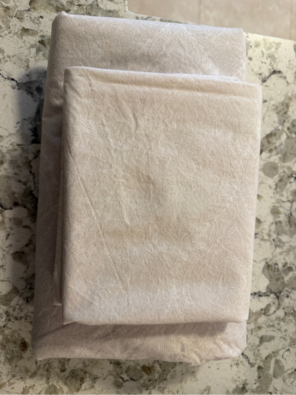 Ralph Lauren queen Matelasse Cream flat sheet and pillowcase